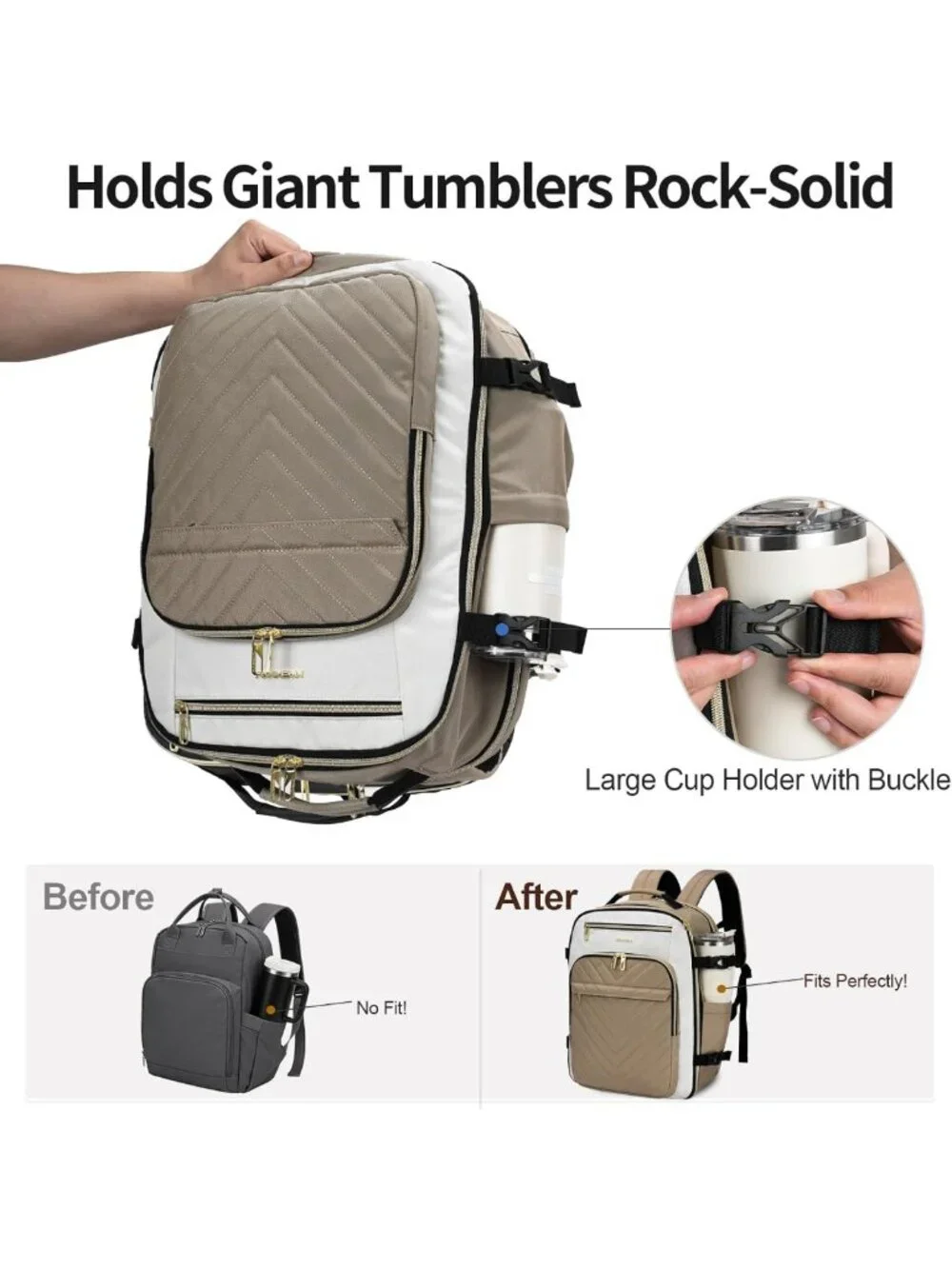 Stylish 40L Waterproof Laptop Backpack for Women | College & Business Use